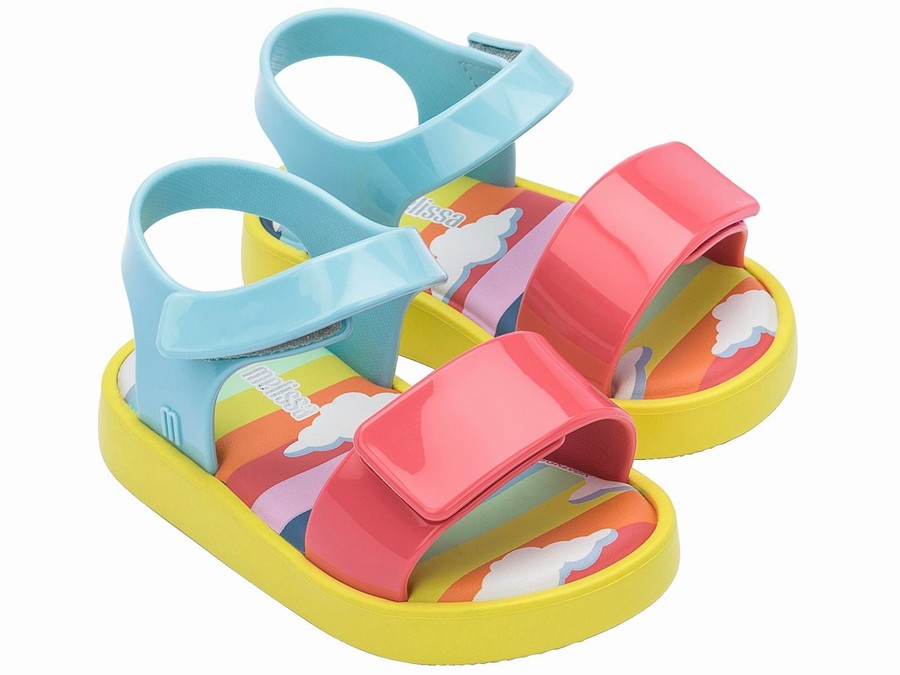 Sandalias Mini Melissa Jump Sunny Contrast Bebe - Azules Claro - Argentina JTY-759421